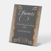 Signe De Table Faveurs Monogramme & Ruban - Cuivre (Recto)