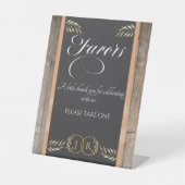Signe De Table Faveurs Monogramme & Ruban - Pêche (Recto)