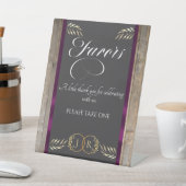Signe De Table Faveurs Monogramme & Ruban - Prune (In SItu)