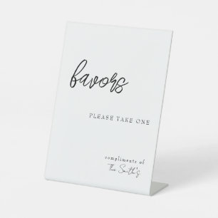Signe De Table 'Faveurs, prenez-en une' avec les compliments Pers