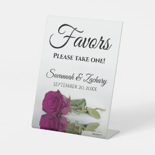 Signe De Table Faveurs Prenez une élégante rose magenta plum Wedd