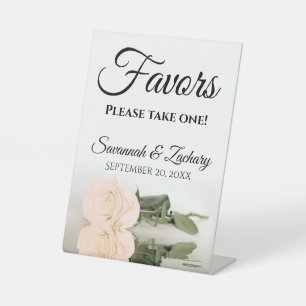 Signe De Table Faveurs Prenez une élégante rose pêche pâle Mariag