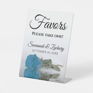 Signe De Table Faveurs Prenez une élégante rose turquoise Mariage