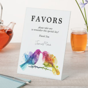 Signe De Table 🌈 Faveurs Rainbow Lovebirds Collection