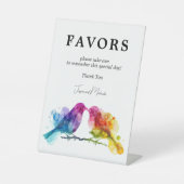 Signe De Table 🌈 Faveurs Rainbow Lovebirds Collection (Recto)