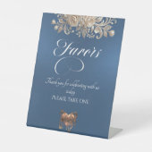 Signe De Table Faveurs Roses & Cœur - Bleu (Recto)