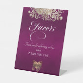 Signe De Table Faveurs Roses & Cœur - Plum (Recto)