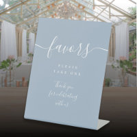 Faveurs Table Dusty Blue Moderne Script