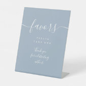 Signe De Table Faveurs Table Dusty Blue Moderne Script (Recto)