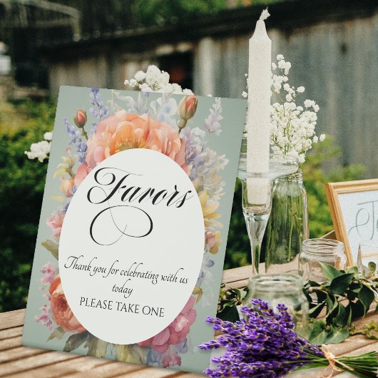 Signe De Table Faveurs Wildflowers - Sauge