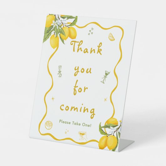 Signe De Table Favori Fête des mariées citron (Recto)