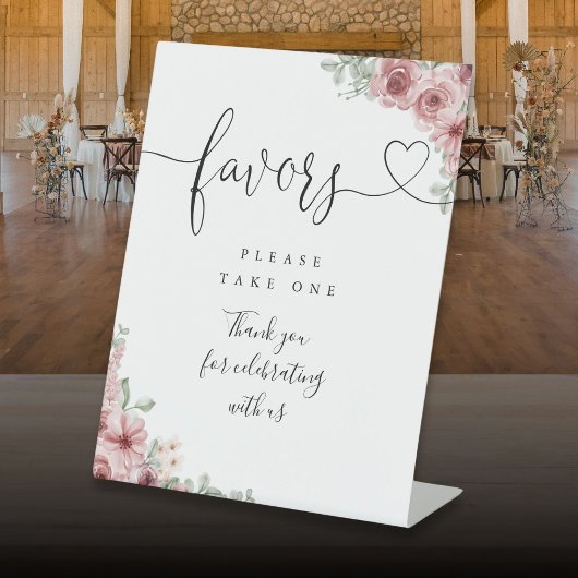 Signe De Table Favoris Cœur Script Roses Floral