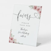 Signe De Table Favoris Cœur Script Roses Floral (Recto)