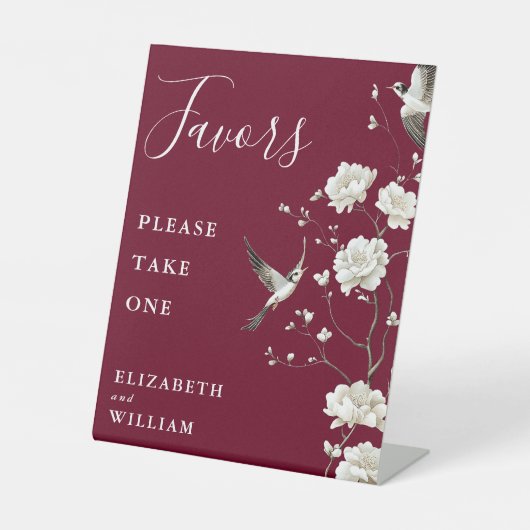 Signe De Table Favoris de mariage floraux de style chinoiserie bu (Recto)