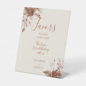 Signe De Table Favoris de script élégant floral rustique d'automn (Recto)