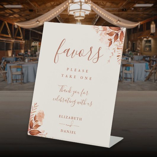 Signe De Table Favoris de script floral rustique d'automne