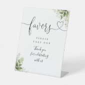Signe De Table Favoris Écriture Florale de Verdure Cœur (Recto)