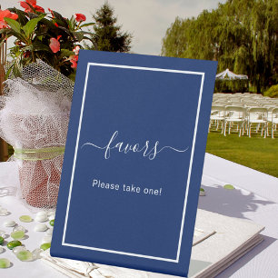 Signe De Table Favorise le parti bleu marine blanc