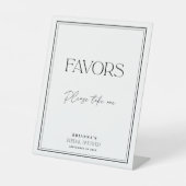 Signe De Table Favoriser la Fête des mariées moderne noir & blanc (Recto)