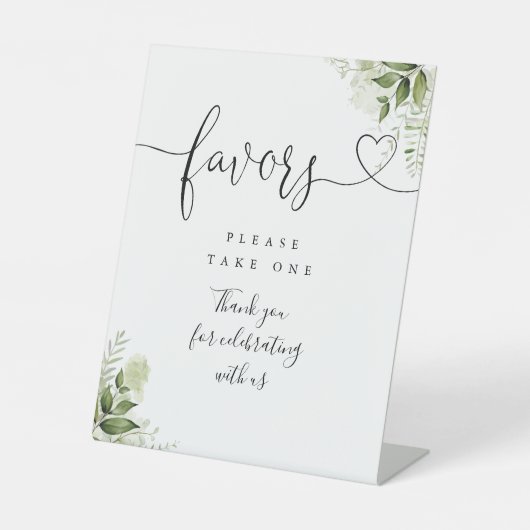 Signe De Table Favoriser la verdure Floral Coeur Script (Recto)