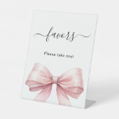 Signe De Table Favoriser le nœud rose blanc (Recto)