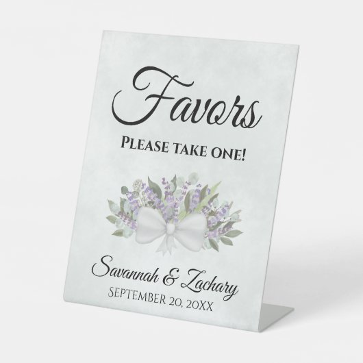 Signe De Table Favoriser un seul Eucalyptus & Lavender Mariage (Recto)