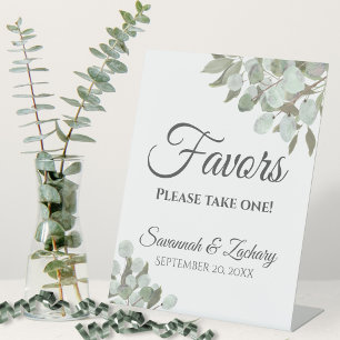 Signe De Table Favoriser un seul Mariage Eucalyptus & Verdure