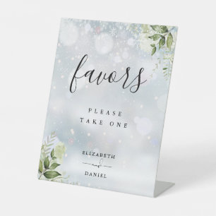 Signe De Table Favors de table de verdure florale d'hiver