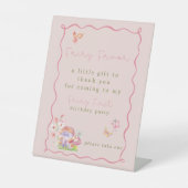 Signe De Table Fée Whimsical Premier anniversaire Fête Favoriser (Recto)