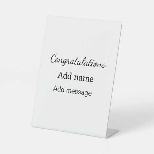 Signe De Table Félicitations ajouter un message de nom simple dip (Recto)