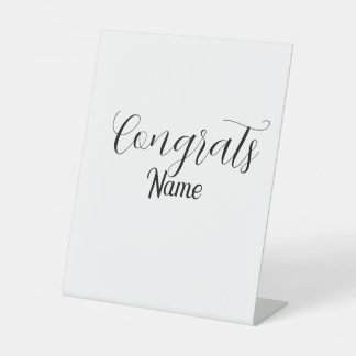Signe De Table Félicitations diplômé nom simple minimal année pro