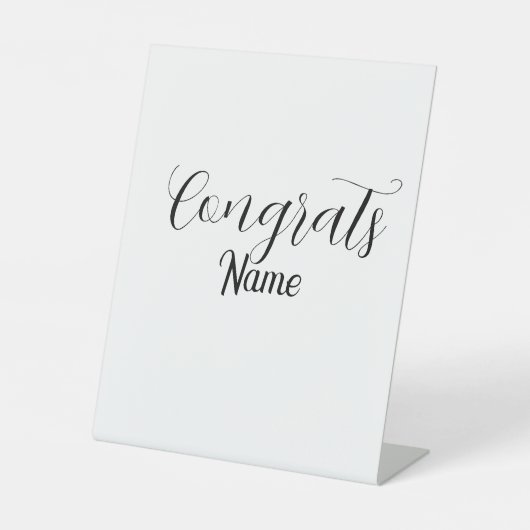 Signe De Table Félicitations diplômé nom simple minimal année pro (Recto)