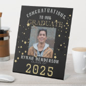 Signe De Table Félicitations Graduate Black Gold Photo (In SItu)