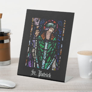 Signe De Table Fenêtre en verre satiné St. Patrick