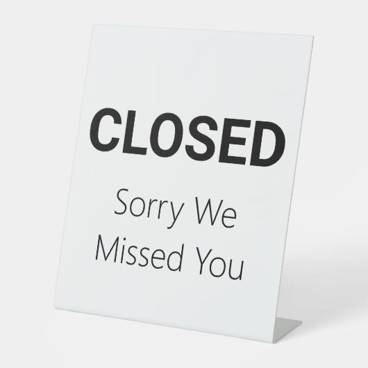 Signe De Table Fermé Désolé Nous Vous Avons Manqué Modèle d'entre (Recto)