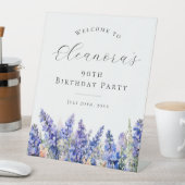 Signe De Table Fête 90e Anniversaire Bleu Juillet Fleur de naissa (In SItu)