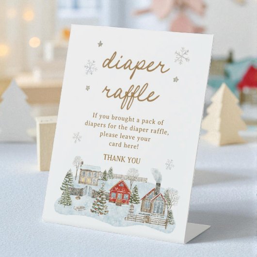 Signe De Table Fête Bébé Village Diaper Raffle