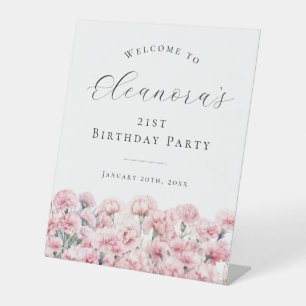 Signe De Table Fête d'anniversaire 21 ans Fleur de naissance de j