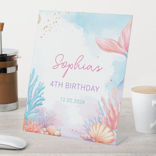 Signe De Table Fête d'anniversaire de la sirène (In SItu)