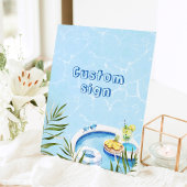 Signe De Table Fête d'anniversaire du pool personnalisée