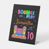 Signe De Table Fête d'anniversaire d'un bond gonflable  (Recto)