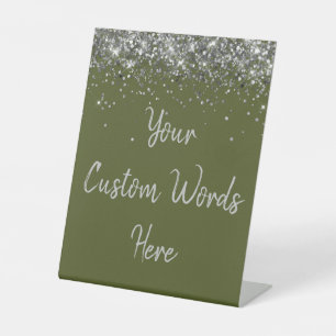 Signe De Table Fête d'anniversaire Olive Green personnalisée Votr