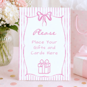 Signe De Table Fête de Bébé Arc-en-ciel à l'aquarelle rose