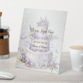 Signe De Table Fête de gâteau Lavande Floral Aquarelle Élégante (In SItu)