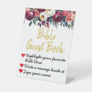 Signe De Table Fête de graduation Bible Invité Livre Table de réc