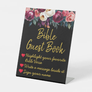 Signe De Table Fête de graduation Bible Invité Livre Table de réc