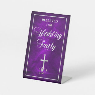 Signe De Table Fête de mariage de la Croix chrétienne d'argent vi
