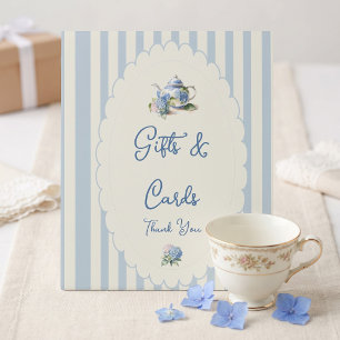 Signe De Table Fête de Mariage Élégante avec des Hortensias Bleus