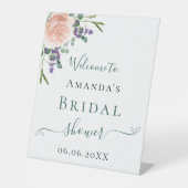 Signe De Table Fête de mariage rose gold lavande florale (Recto)