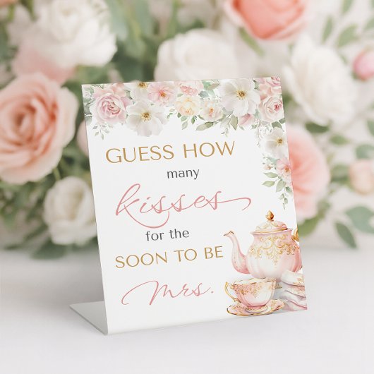 Signe De Table Fête de Mariage Thème Thé Devinez Combien